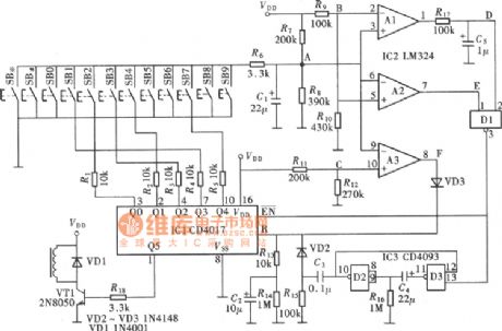 The coded lock (CD4017,CD4093) circuit which can identify the pseudo code