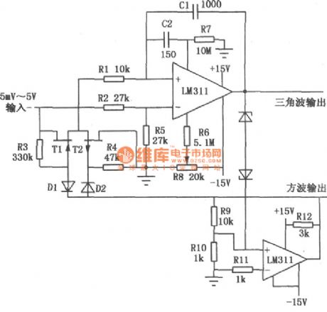 The typical application circuit of LM111/211/311