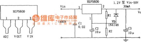 The low power constant voltage power resources circuit formed by HIP5600(NO transformer)