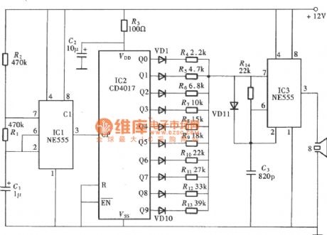 ultrasonic insect repellent circuit with CD4017