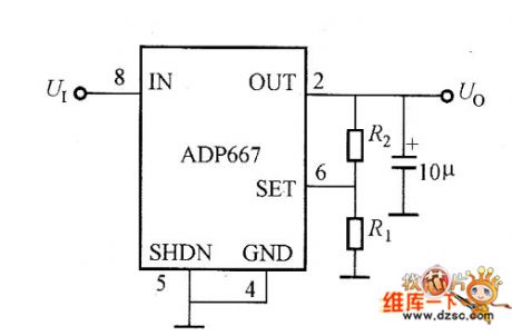 ADP667 adjustable output voltage circuit diagram