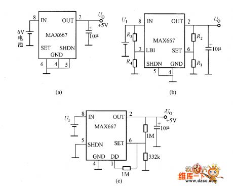 MAX667 application circuit diagram