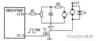 DC tachometer generator and single chip microcomputer interface circuit