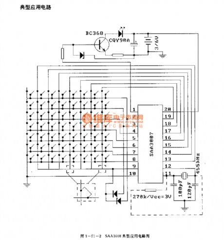 SAA3008 infrared remote control launch circuit