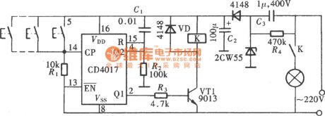 Multi Control Switch Circuit Composed of CD4017