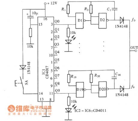 10-gear Frequency Signal Generator Circuit
