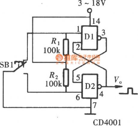 Jitter Buffer Switch(CD4011,CD4043) Circuit Composed of Gate Circuit