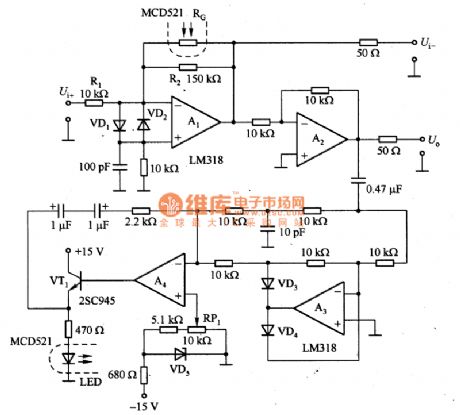 Automatic gain control amplifier circuit diagram