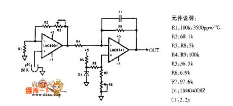 PH meter probe amplification circuit diagram