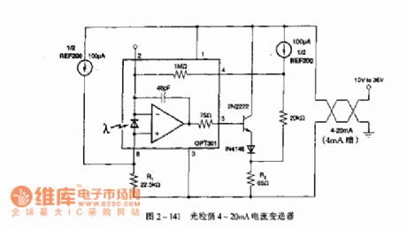 The light detecion 4-20mA current transformer circuit
