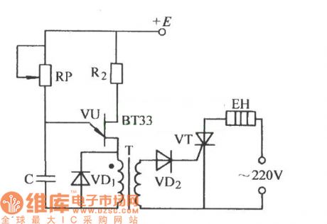 The single knot transistor pulse transformer trigger thyristor circuit