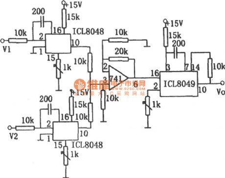 Linear Direct Current Voltage Multiplier(ICL8048,ICL8049) Circuit