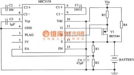 Battery charging circuit composed of MIC5158