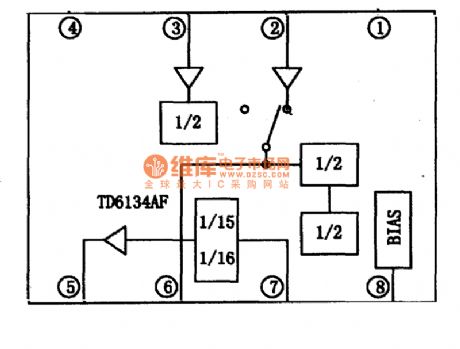 Fronting Prescale Integrated Circuit of TD6134AF Dual Mode