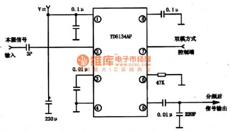 Fronting Prescale Integrated Circuit of TD6134AF Dual Mode