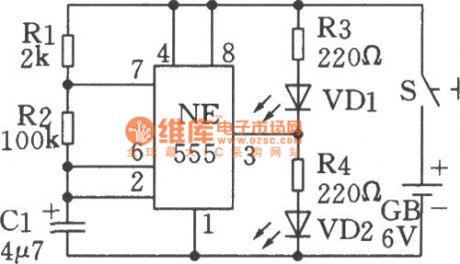 Low Frequency Oscillation Circuit(Luminescent Circuit ) Based on 555 Time-base Circuit Two