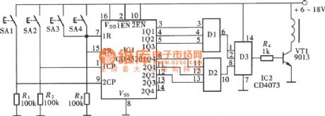 digital coded lock circuit with CD4520