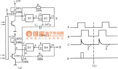 Movement direction sensor(CD4011) circuit with gate circuit