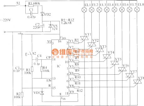 The ceiling lamp control switch circuit (1)