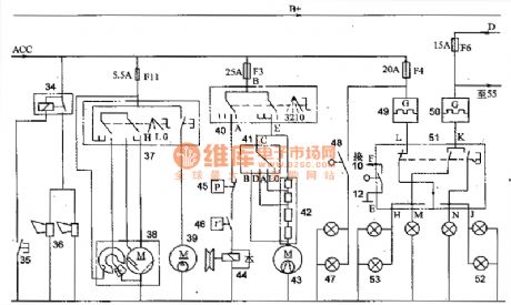 Horn and Danger Signal Principle Diagram of Beijing CHEROKEE BJ2021 Light Off-road Vehicle