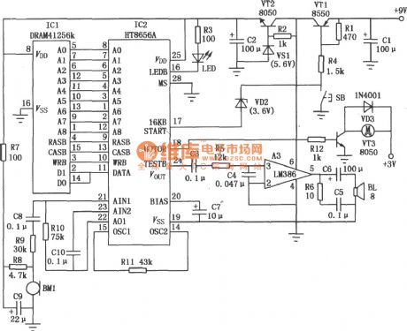 HT8656 record and playback integrated circuit