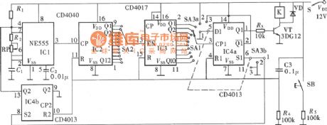 Multifunctional Adjustable Generalized Time Relay(NE555,CD4013) Circuit