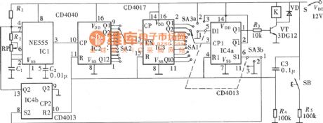 Multifunctional Adjustable Generalized Time Relay(NE555,CD4013) Circuit