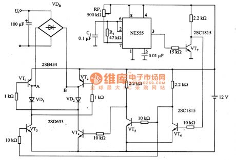 DC / DC converter circuit diagram composed of NE555
