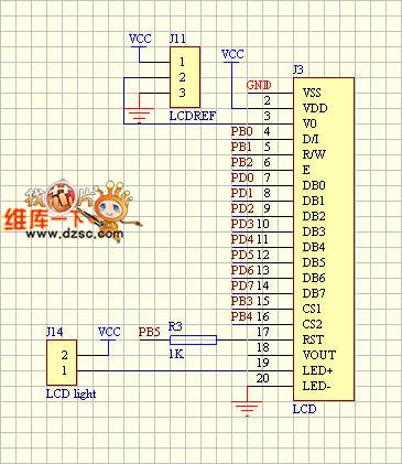 LCD module and controller circuit diagram