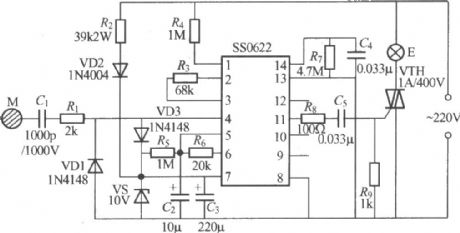 SS0622 Touching stepping dimmer circuit