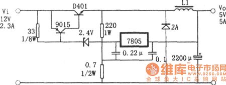 The 3-terminal stabilizer switch regulator power supply circuit