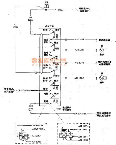 2.5L Engine Electronic Control  Ignition Switch Wiring Circuit of Beijing CHEROKEE Light Off-road