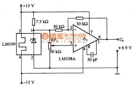 Dual Polarity Output Voltage Source Circuit of LM199