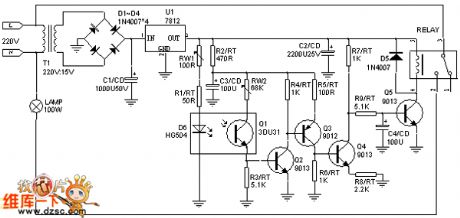 Simple infrared ray control lighting switch circuit
