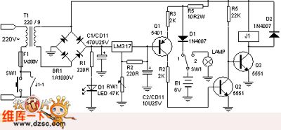 Portable emergency light circuit with the automatic stop-charging function