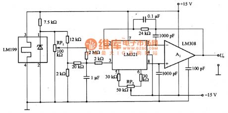 Measurement Standard Battery Benchmark Voltage Source Circuit of LM199