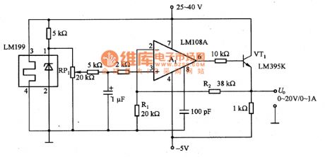 0~2OV/1A Stable Precision  Power Supply Circuit of LM199