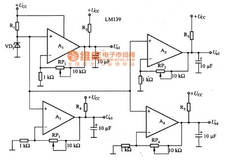 Four Independent Benchmark Voltage Source Circuit of LMl39