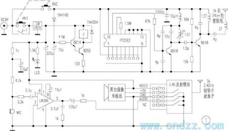 Homemade wireless video doorbell circuit