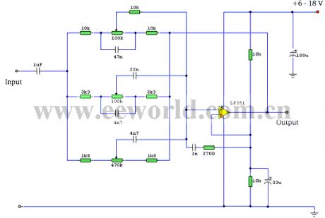 Three-band graphic equalizer