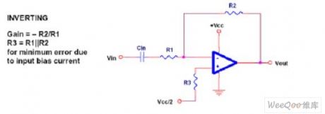 Traditional op-amp inverting attenuator circuit