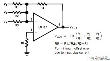 inverting summary amplifier circuit