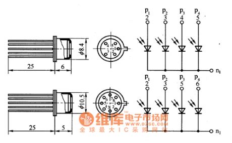 2CU301 silicon photosensitive diode appearance structure and circuit