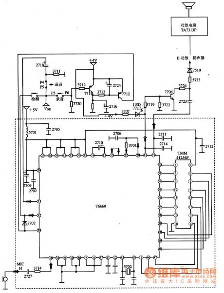TMM41256P DRAM Integrated Circuit Diagram