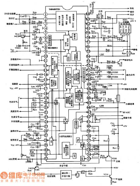 TMPA8807PSN Multi-Function Super Monolithic Circuit Diagram