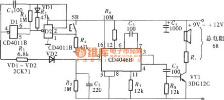 Phase Shift Alarm Generator Circuit Composed of CD4046
