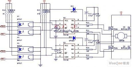 Using IRFP250 power tube H-bridge motor drive circuit