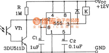 Darlington Type Phototransistor Optical Control Switch Application Circuit