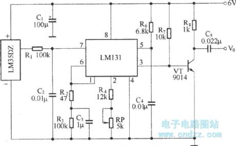 temperature detection, voltage-frequency switch circuit
