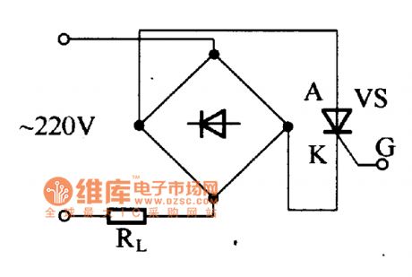 Unidirectional thyristor AC voltage regulation circuit